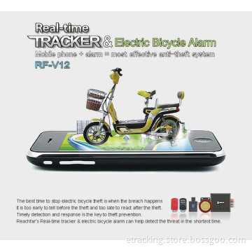 GPS Real Time Vehicle Tracker & Electric Bicycle Alarm with Remote Controller Host 1 in 2 RF-V12